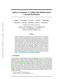 Safety-Gymnasium: A Unified Safe Reinforcement Learning Benchmark
