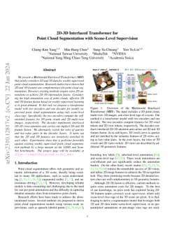 2D-3D Interlaced Transformer for Point Cloud Segmentation with
  Scene-Level Supervision