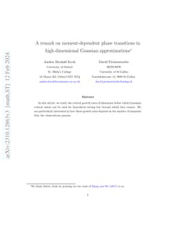 A remark on moment-dependent phase transitions in high-dimensional
  Gaussian approximations