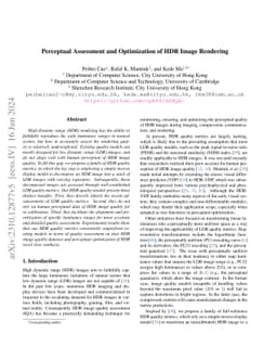 Perceptual Assessment and Optimization of HDR Image Rendering