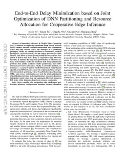 End-to-End Delay Minimization based on Joint Optimization of DNN
  Partitioning and Resource Allocation for Cooperative Edge Inference