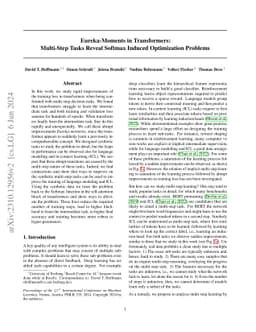 Eureka-Moments in Transformers: Multi-Step Tasks Reveal Softmax Induced
  Optimization Problems