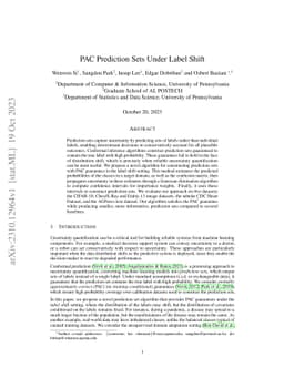PAC Prediction Sets Under Label Shift