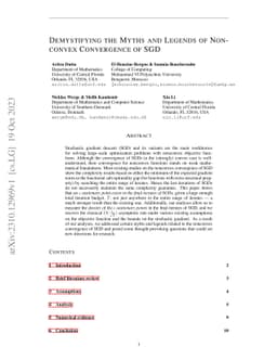 Demystifying the Myths and Legends of Nonconvex Convergence of SGD