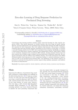 Zero-shot Learning of Drug Response Prediction for Preclinical Drug
  Screening