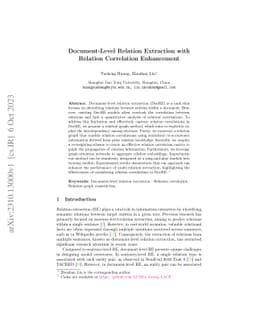 Document-Level Relation Extraction with Relation Correlation Enhancement