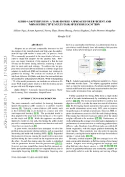 Audio-AdapterFusion: A Task-ID-free Approach for Efficient and
  Non-Destructive Multi-task Speech Recognition