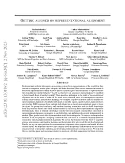 Getting aligned on representational alignment