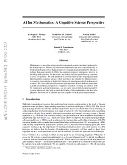 AI for Mathematics: A Cognitive Science Perspective