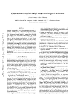 Powerset multi-class cross entropy loss for neural speaker diarization