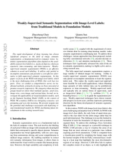 Weakly-Supervised Semantic Segmentation with Image-Level Labels: from
  Traditional Models to Foundation Models