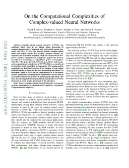 On the Computational Complexities of Complex-valued Neural Networks