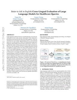 Better to Ask in English: Cross-Lingual Evaluation of Large Language
  Models for Healthcare Queries