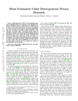Mean Estimation Under Heterogeneous Privacy Demands