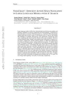 ToolChain*: Efficient Action Space Navigation in Large Language Models
  with A* Search