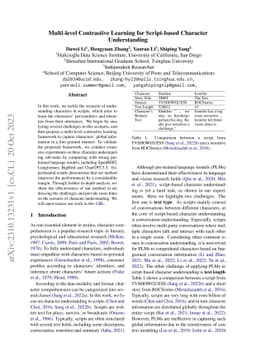 Multi-level Contrastive Learning for Script-based Character
  Understanding