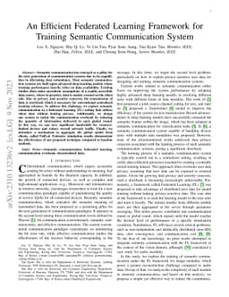 An Efficient Federated Learning Framework for Training Semantic
  Communication System