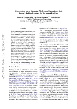 Open-source Large Language Models are Strong Zero-shot Query Likelihood
  Models for Document Ranking