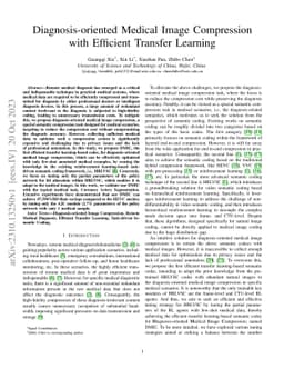 Diagnosis-oriented Medical Image Compression with Efficient Transfer
  Learning