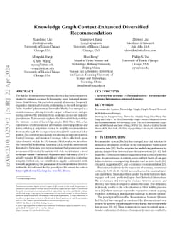 Knowledge Graph Context-Enhanced Diversified Recommendation