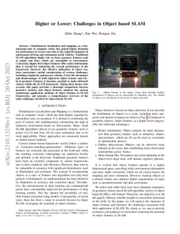 Higher or Lower: Challenges in Object based SLAM