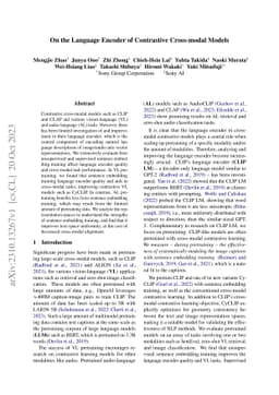 On the Language Encoder of Contrastive Cross-modal Models