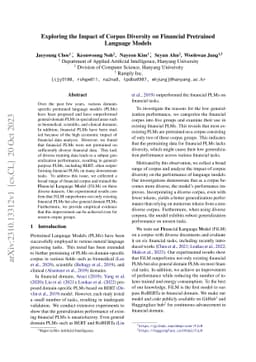 Exploring the Impact of Corpus Diversity on Financial Pretrained
  Language Models