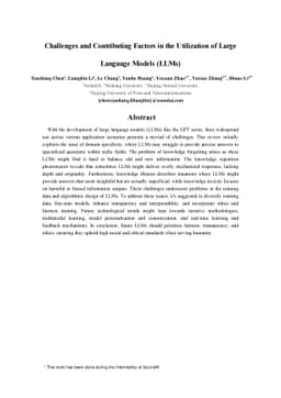 Challenges and Contributing Factors in the Utilization of Large Language
  Models (LLMs)