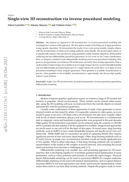 Single-view 3D reconstruction via inverse procedural modeling