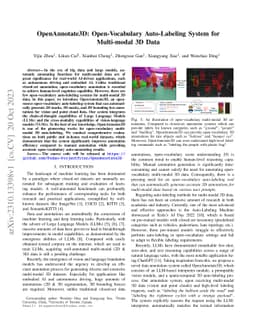 OpenAnnotate3D: Open-Vocabulary Auto-Labeling System for Multi-modal 3D
  Data
