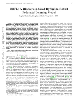 BRFL: A Blockchain-based Byzantine-Robust Federated Learning Model