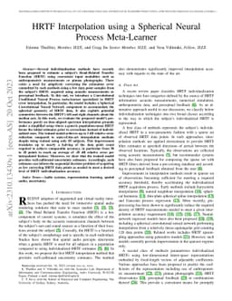 HRTF Interpolation using a Spherical Neural Process Meta-Learner