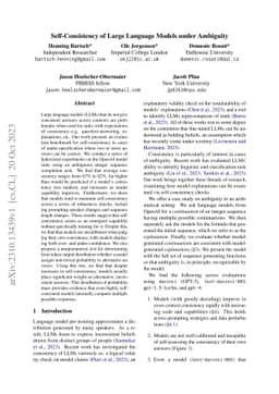 Self-Consistency of Large Language Models under Ambiguity