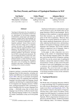 The Past, Present, and Future of Typological Databases in NLP