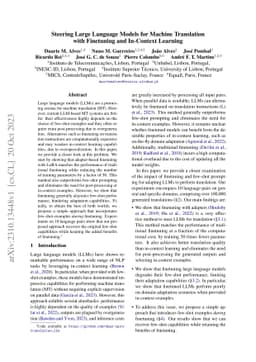 Steering Large Language Models for Machine Translation with Finetuning
  and In-Context Learning