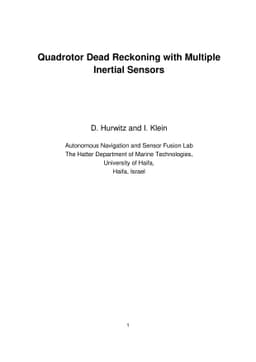 Quadrotor Dead Reckoning with Multiple Inertial Sensors