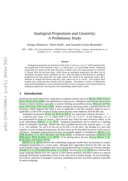 Analogical Proportions and Creativity: A Preliminary Study