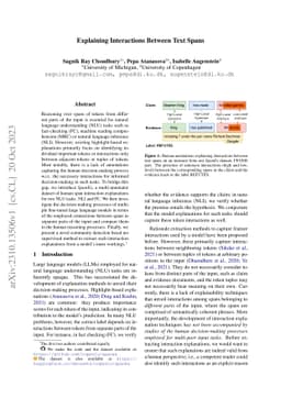 Explaining Interactions Between Text Spans