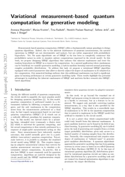 Variational measurement-based quantum computation for generative
  modeling