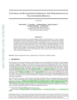 Controlled Randomness Improves the Performance of Transformer Models