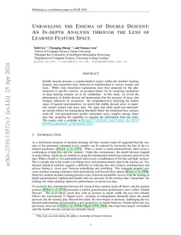 Unraveling the Enigma of Double Descent: An In-depth Analysis through
  the Lens of Learned Feature Space