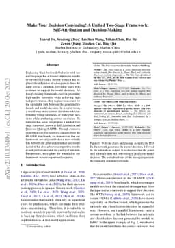 Make Your Decision Convincing! A Unified Two-Stage Framework:
  Self-Attribution and Decision-Making