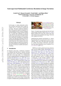 Semi-supervised multimodal coreference resolution in image narrations
