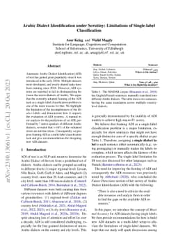 Arabic Dialect Identification under Scrutiny: Limitations of
  Single-label Classification