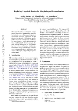 Exploring Linguistic Probes for Morphological Generalization