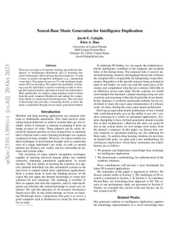 Neural-Base Music Generation for Intelligence Duplication