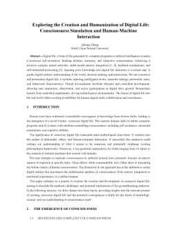 Exploring the Creation and Humanization of Digital Life: Consciousness
  Simulation and Human-Machine Interaction