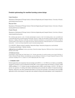 Feminist epistemology for machine learning systems design