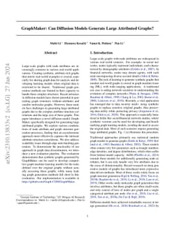 GraphMaker: Can Diffusion Models Generate Large Attributed Graphs?