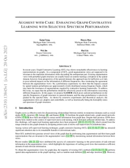 Augment with Care: Enhancing Graph Contrastive Learning with Selective
  Spectrum Perturbation